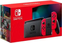 Nintendo Switch Console, 32GB + Solid Red Joy-Con (No Game), Boxed